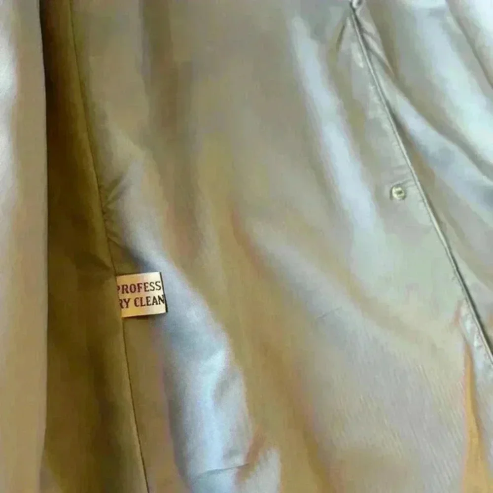 Jeffrey Bank‎ for Lakeland Alcantara Grey Suede Trench Coat 46L Vintage 1990